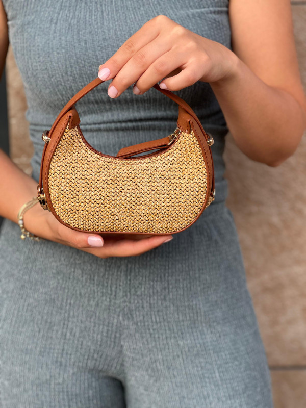 Luna Collection Baby Hasır Mini El Çantası